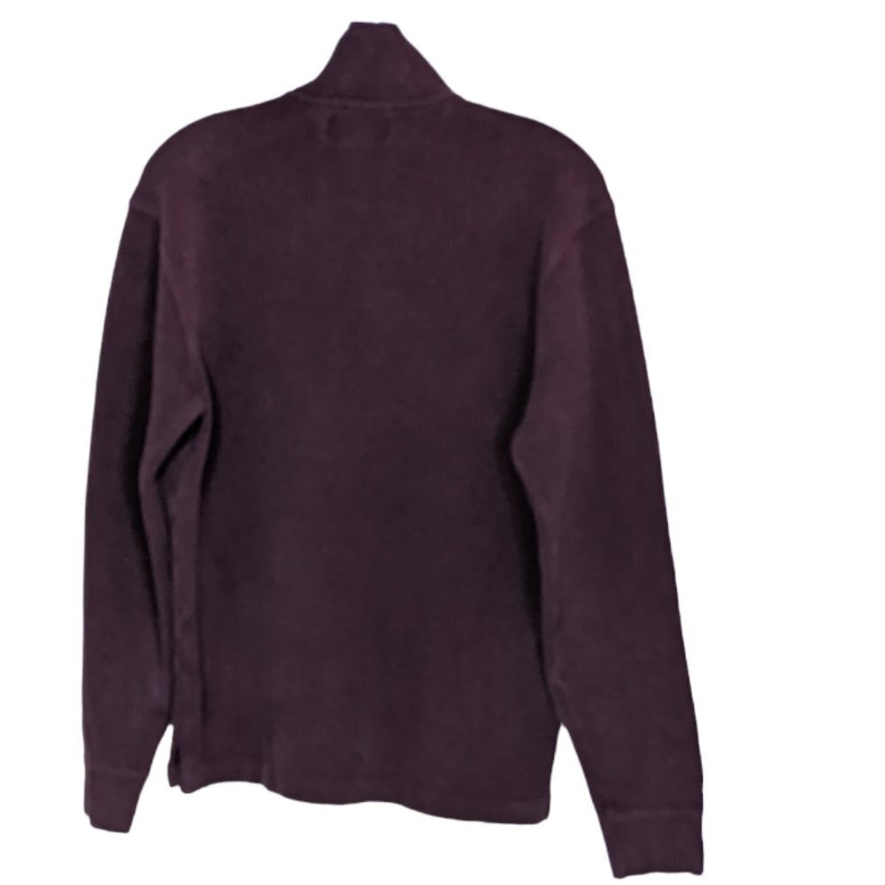POLO BY RALPH LAUREN Quarter Zip Cotton Knit Pullover Burgundy Size Small - Picture 4 of 9